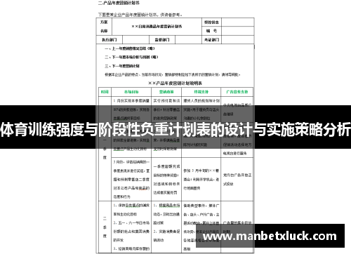 体育训练强度与阶段性负重计划表的设计与实施策略分析
